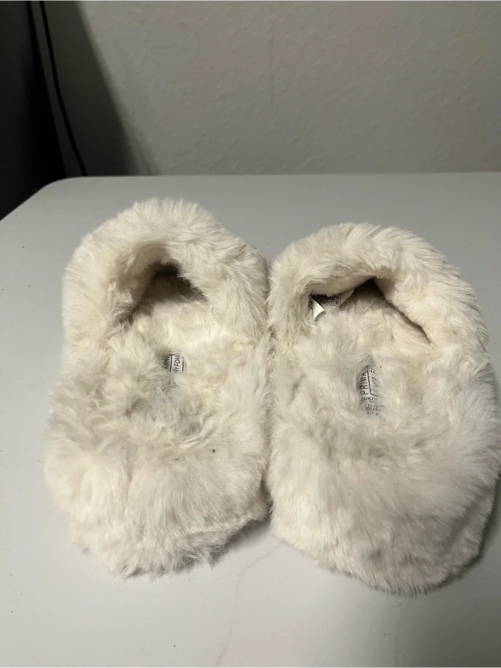 Primark Faux Fur Cream Women Slides - Cozy Winter Accessory